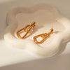 Stainless Steel Gold Plated Personality Niche Design Ear Buckle Earrings