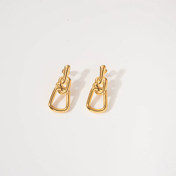 Stainless Steel Gold Plated Personality Niche Design Ear Buckle Earrings