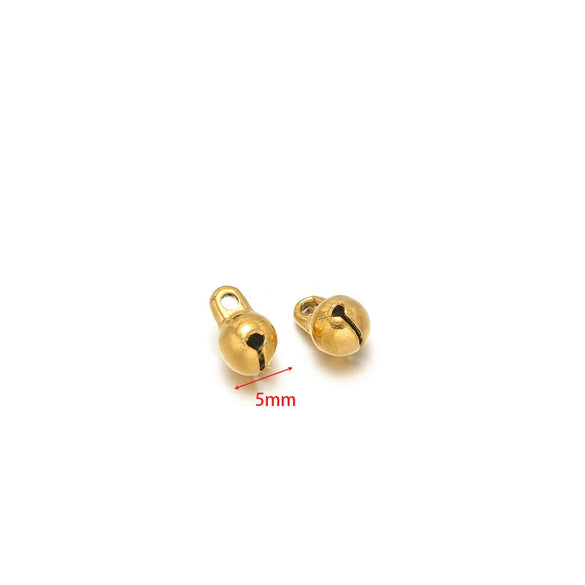 Stainless Steel Gold Plated Small Bell Pendant Jewelry Accessories