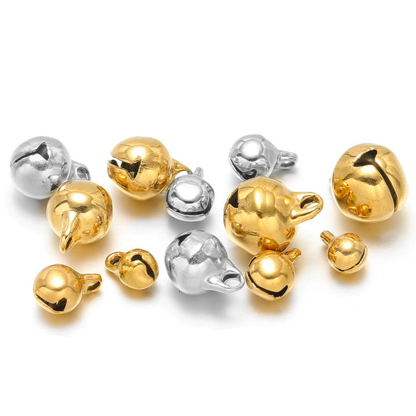 Stainless Steel Gold Plated Small Bell Pendant Jewelry Accessories
