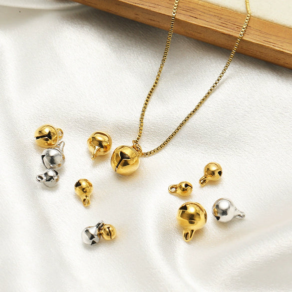 Stainless Steel Gold Plated Small Bell Pendant Jewelry Accessories