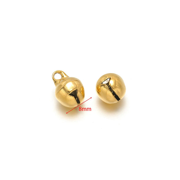 Stainless Steel Gold Plated Small Bell Pendant Jewelry Accessories