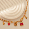 Stainless Steel Gold Plated Small Lock Pendant Bracelet For Girls