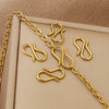 Stainless Steel Gold Plated Sshaped Fish Pattern Buckle Hook Jewelry Making Bracelet Necklace Connector