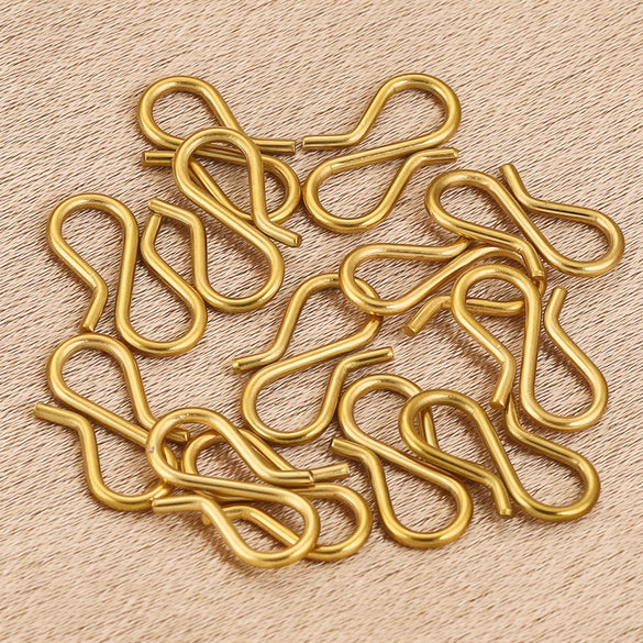 Stainless Steel Gold Plated Sshaped Fish Pattern Buckle Hook Jewelry Making Bracelet Necklace Connector