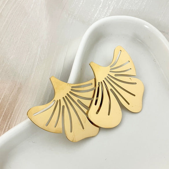 Stainless Steel Gold Plated Sweet Butterfly Animal Zodiac Earrings For Women