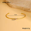 Stainless Steel Gold Plated Women's Geometric Pattern Bracelet Inlaid With Colorful Zircon Birthstone