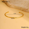 Stainless Steel Gold Plated Women's Geometric Pattern Bracelet Inlaid With Colorful Zircon Birthstone