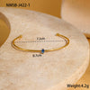 Stainless Steel Gold Plated Women's Geometric Pattern Bracelet Inlaid With Colorful Zircon Birthstone