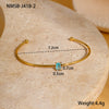 Stainless Steel Gold Plated Women's Geometric Pattern Bracelet Inlaid With Colorful Zircon Birthstone