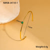 Stainless Steel Gold Plated Women's Geometric Pattern Bracelet Inlaid With Colorful Zircon Birthstone