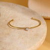 Stainless Steel Gold Plated Women's Geometric Pattern Bracelet Inlaid With Colorful Zircon Birthstone