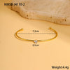 Stainless Steel Gold Plated Women's Geometric Pattern Bracelet Inlaid With Colorful Zircon Birthstone