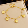 Stainless Steel Goldplated Animal Zodiac Style Bracelet With Tropical Fish Starfish Scallop Design