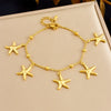 Stainless Steel Goldplated Animal Zodiac Style Bracelet With Tropical Fish Starfish Scallop Design
