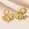 Stainless Steel Goldplated Bow Earrings For Women