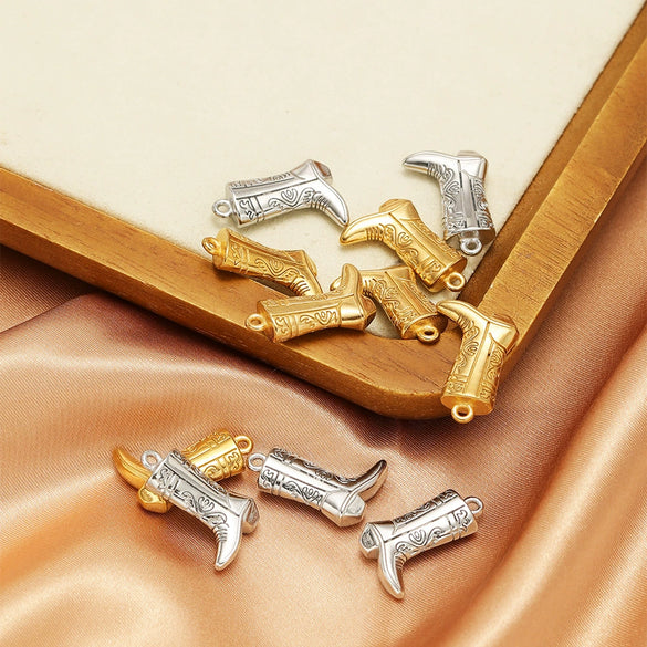 Stainless Steel Goldplated Cast Shoes Pendant For Necklace And Bracelet Accessories