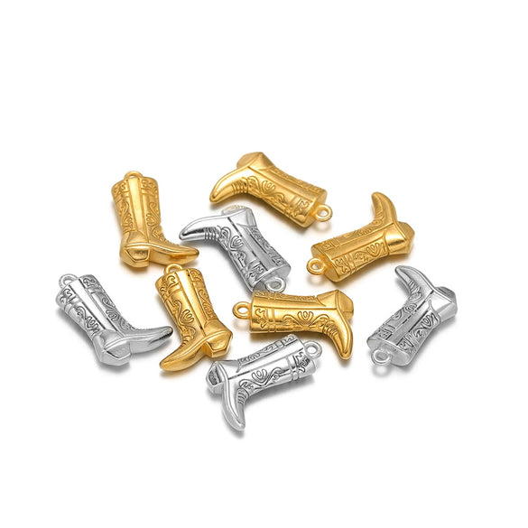 Stainless Steel Goldplated Cast Shoes Pendant For Necklace And Bracelet Accessories