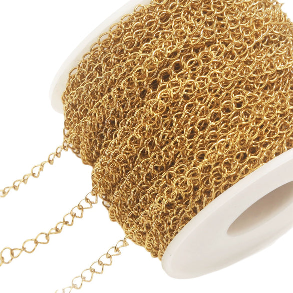 Stainless Steel Goldplated Colorpreserving Flat Oshaped Chain For Necklace Bracelet Diy Accessories