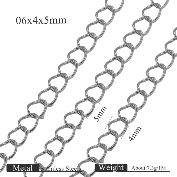 Stainless Steel Goldplated Colorpreserving Flat Oshaped Chain For Necklace Bracelet Diy Accessories