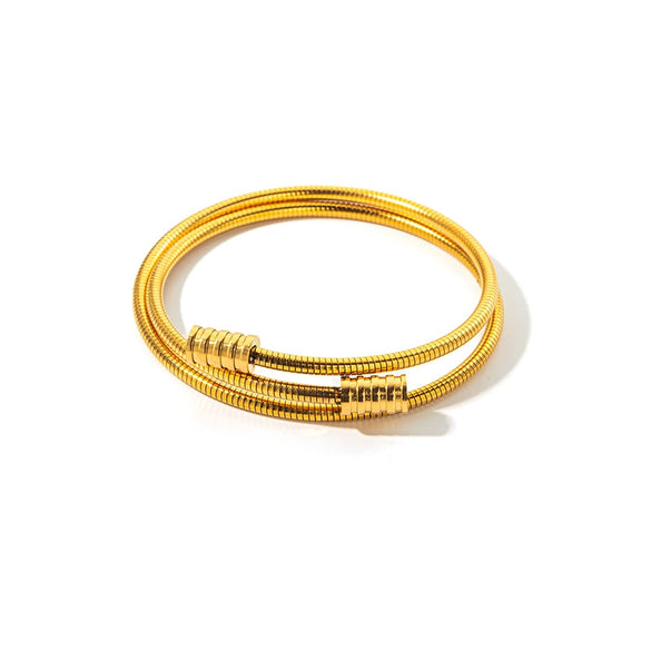 Stainless Steel Goldplated Fashion Knot Bracelet With Electroplating Process