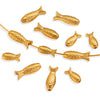 Stainless Steel Goldplated Fish Pattern Spacer Ball Dragon Boat Diy Bracelet Spare Accessories