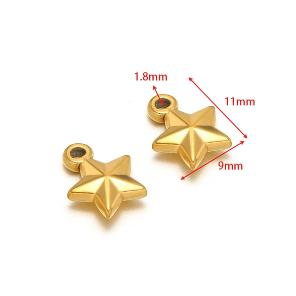 Stainless Steel Goldplated Fivepointed Star Pendant Fashion Bracelet And Necklace Accessories