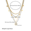 Stainless Steel Goldplated Flowers Pendant Chain Jewelry Necklace For Women Fashion Vintage Style