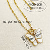 Stainless Steel Goldplated Gemstone Butterfly Multilayer Women's Necklace With Insect Pattern And Electroplating Treatment