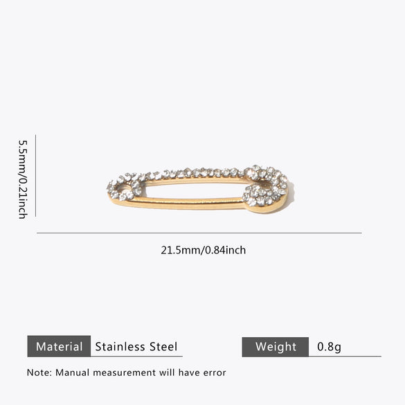 Stainless Steel Goldplated Geometric Diamond Pin Brooch Handmade Jewelry Accessories