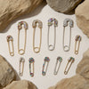 Stainless Steel Goldplated Geometric Diamond Pin Brooch Handmade Jewelry Accessories