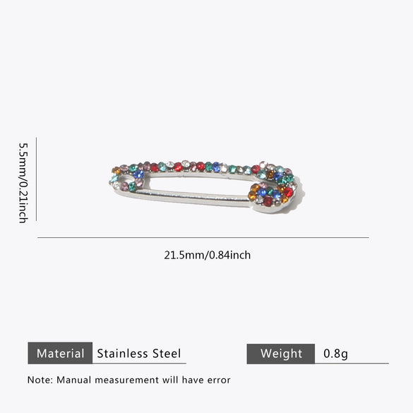 Stainless Steel Goldplated Geometric Diamond Pin Brooch Handmade Jewelry Accessories