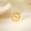 Stainless Steel Goldplated Geometric Ring With Opening Ring Design And Electroplating Process