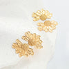 Stainless Steel Goldplated Half Chrysanthemum Retro Style Electroplated Women's Jewelry Earrings