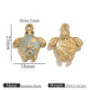 Stainless Steel Goldplated Handmade Turtle And Squareoval Pendant Jewelry Making Materials With Oil Dripping And Ocean Element Design