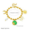 Stainless Steel Goldplated Oil Dripping Round Bow Pendant Bracelet