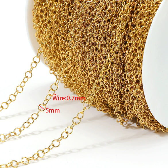 Stainless Steel Goldplated Oshape Chain Jewelry Necklace Accessories
