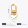 Stainless Steel Goldplated Simple Universal Keychain Rotating Buckle Spring Buckle Bag Key Connection Diy Accessory Buckle
