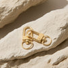Stainless Steel Goldplated Simple Universal Keychain Rotating Buckle Spring Buckle Bag Key Connection Diy Accessory Buckle