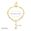 Stainless Steel Goldplated Women's Anklet With Heart Shape And Diamondencrusted Tassel Chain