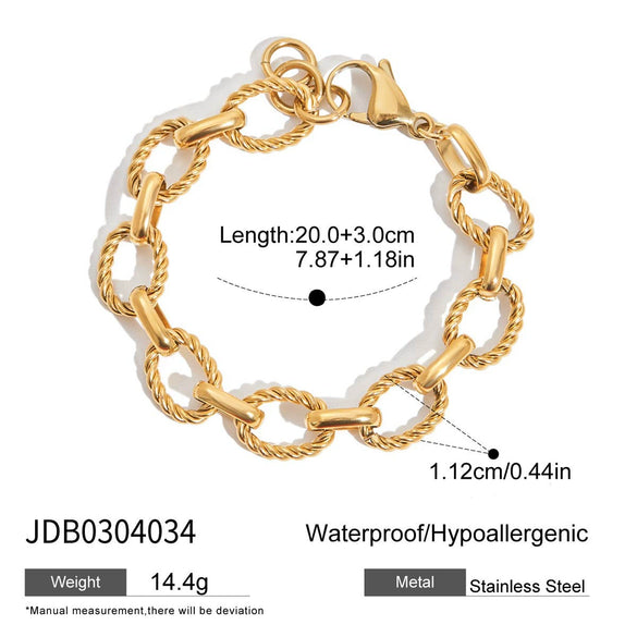 Stainless Steel Goldplated Women's Bracelet With Flower Animal Zodiac Pattern