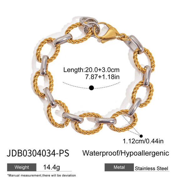 Stainless Steel Goldplated Women's Bracelet With Flower Animal Zodiac Pattern