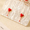 Stainless Steel Gothic Style Heartshaped Blood Dropping Oil Dropping Electroplated Earrings For Women