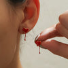 Stainless Steel Gothic Style Heartshaped Blood Dropping Oil Dropping Electroplated Earrings For Women