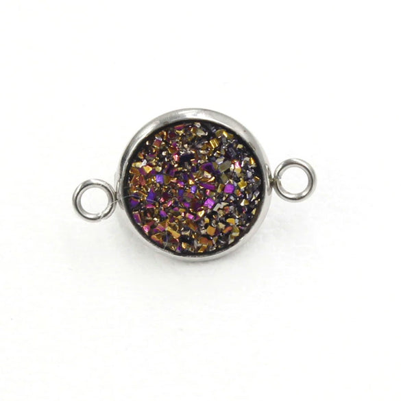 Stainless Steel Gypsophila Double Head Pendant Jewelry Accessories With Electroplating And Geometric Style