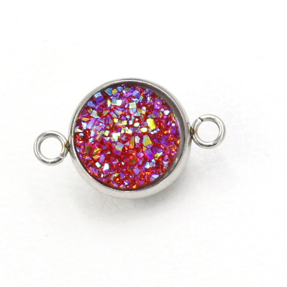 Stainless Steel Gypsophila Double Head Pendant Jewelry Accessories With Electroplating And Geometric Style