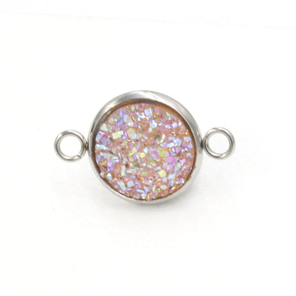 Stainless Steel Gypsophila Double Head Pendant Jewelry Accessories With Electroplating And Geometric Style