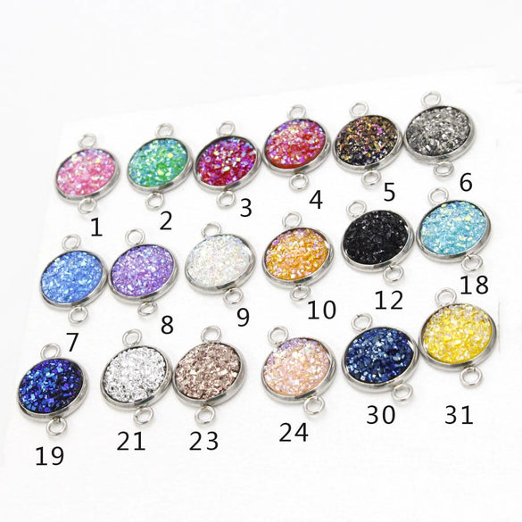 Stainless Steel Gypsophila Double Head Pendant Jewelry Accessories With Electroplating And Geometric Style