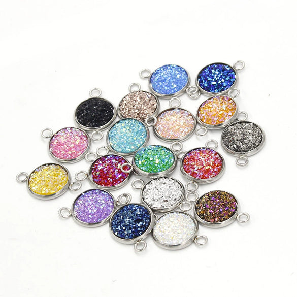 Stainless Steel Gypsophila Double Head Pendant Jewelry Accessories With Electroplating And Geometric Style