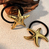 Stainless Steel Hair Ring Animal Starfish Ocean Style Electroplated Light Luxury Simple Highgrade Niche Metal Black Hair Accessories